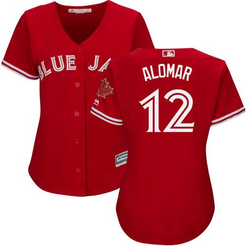 Blue Jays #12 Roberto Alomar Red Women's Canada Day Stitched MLB Jersey